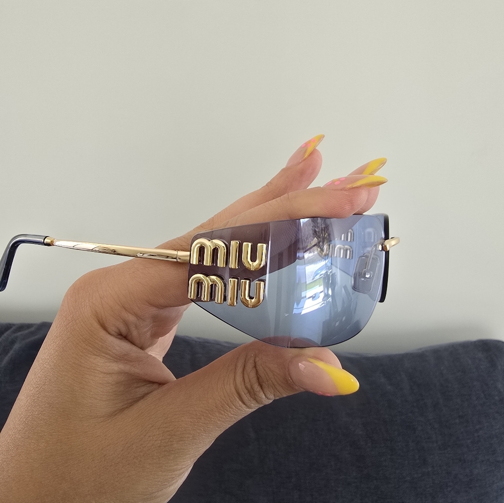 Miu Miu A51s Blue and Gold Sunglasses - Picture 8 of 11
